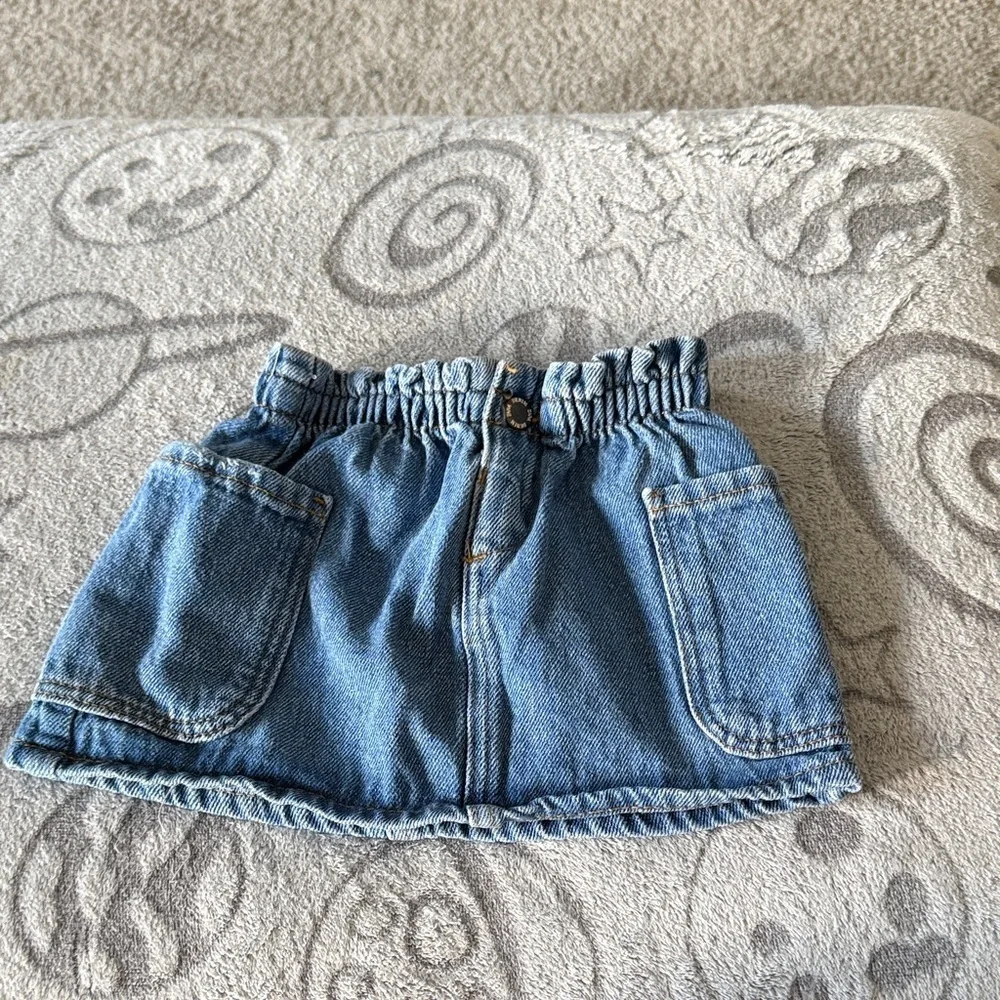 Zara Denim Elastic-Waist Kids Skirt - Blue